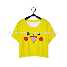 Camisetas femininas com estampa de Pokémon e camisetas femininas